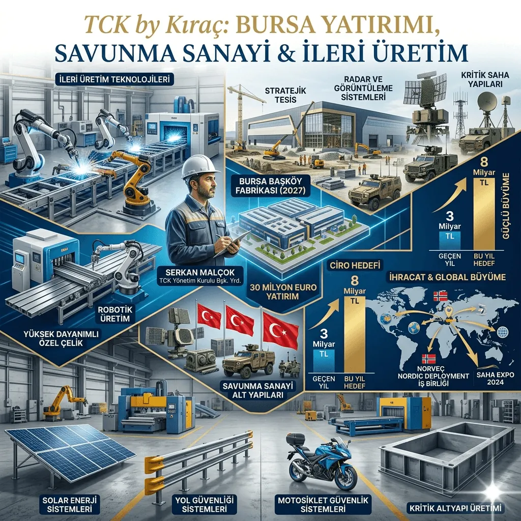 TCK by Kıraç’tan Bursa’ya 30 Milyon Euroluk Savunma Sanayi ve İleri Üretim Fabrikası Yatırımı