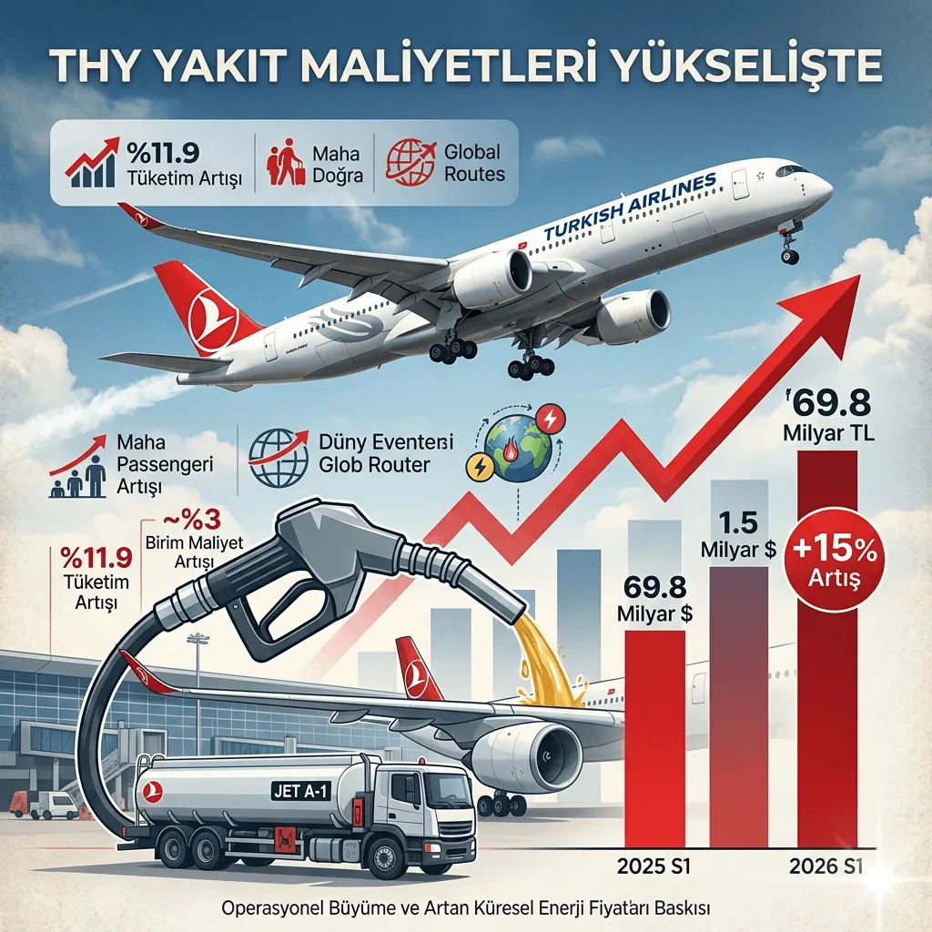 THY’de İlk Çeyrek Yakıt Harcaması Uçtu; Giderler %15 Arttı, 69,8 Milyar TL’ye Ulaştı!