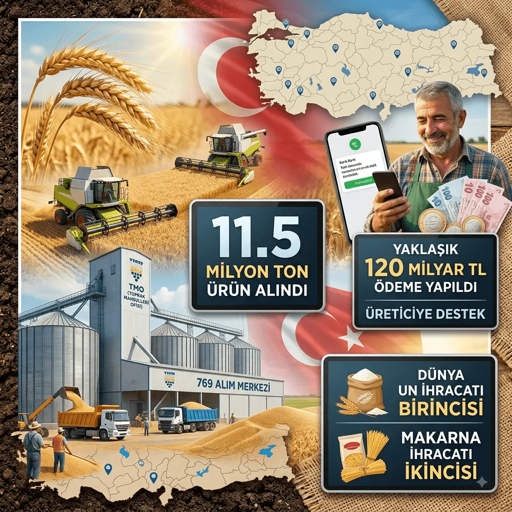 TMO'dan Üreticiye 120 Milyar TL Ödeme: 11,5 Milyon Ton Hububat Alındı