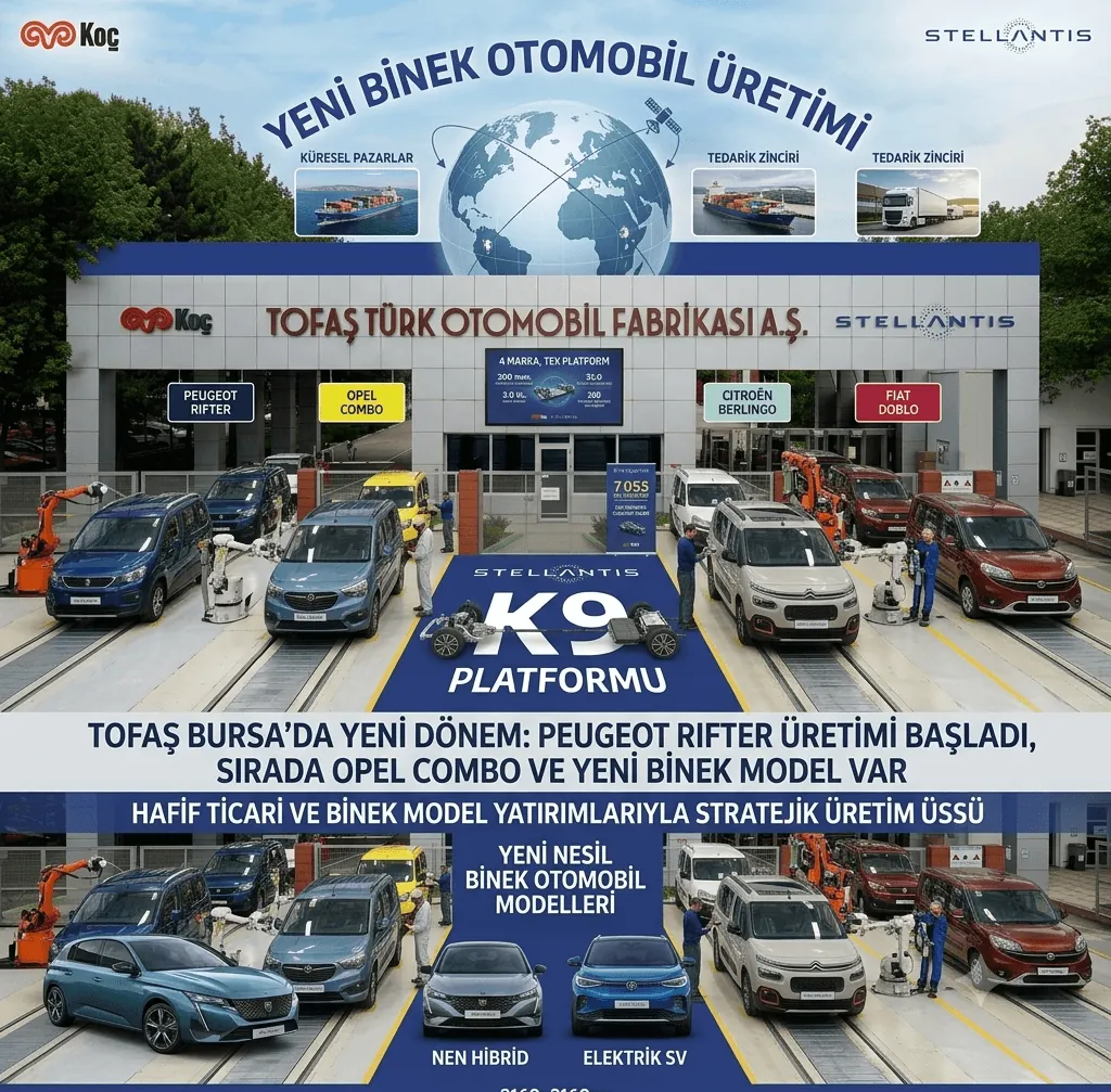 Tofaş Bursa’da Vites Yükseltti: Peugeot Rifter Üretimi Başladı, Sırada Opel Combo ve Yeni Binek Otomobil Var