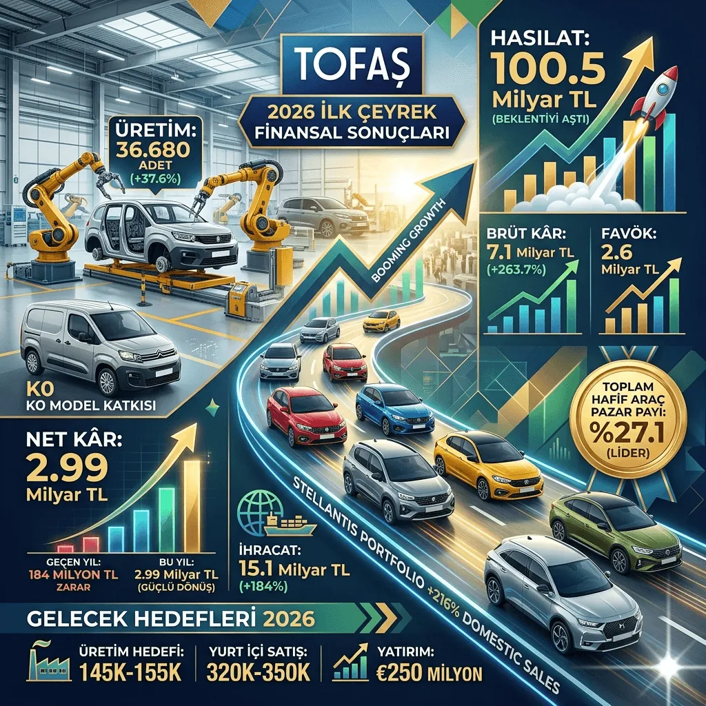 Tofaş’tan Güçlü Sıçrama: 100,5 Milyar TL Ciro, 2,99 Milyar TL Net Kâr
