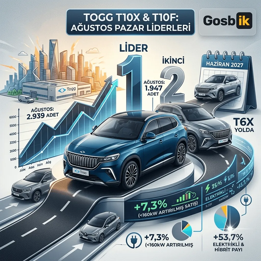 Togg T10X Zirveyi Ele Geçirdi! Ağustos Ayında Türkiye’nin En Çok Satan Otomobili Oldu