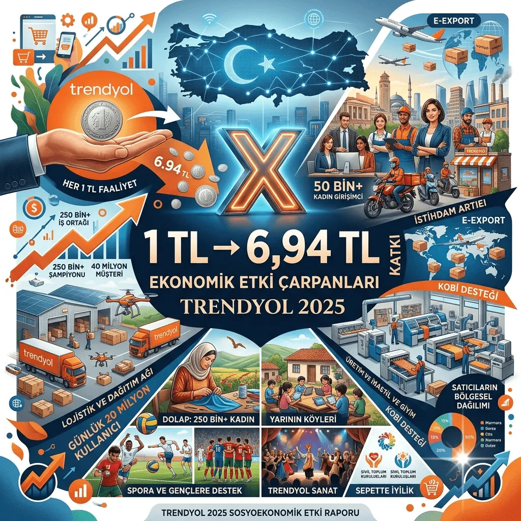 Trendyol'un Türkiye Ekonomisine Etkisi Büyüyor! Her 1 Liralık Faaliyet 6,94 Liralık Değer Üretti
