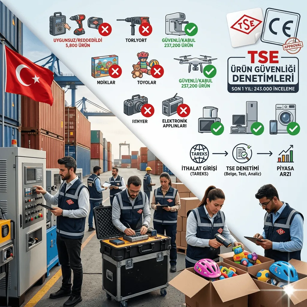 TSE’den İthalatta Dev Denetim: 243 Bin Ürün İncelendi, 5 Bin 800 Güvensiz Ürünün Türkiye’ye Girişi Engellendi