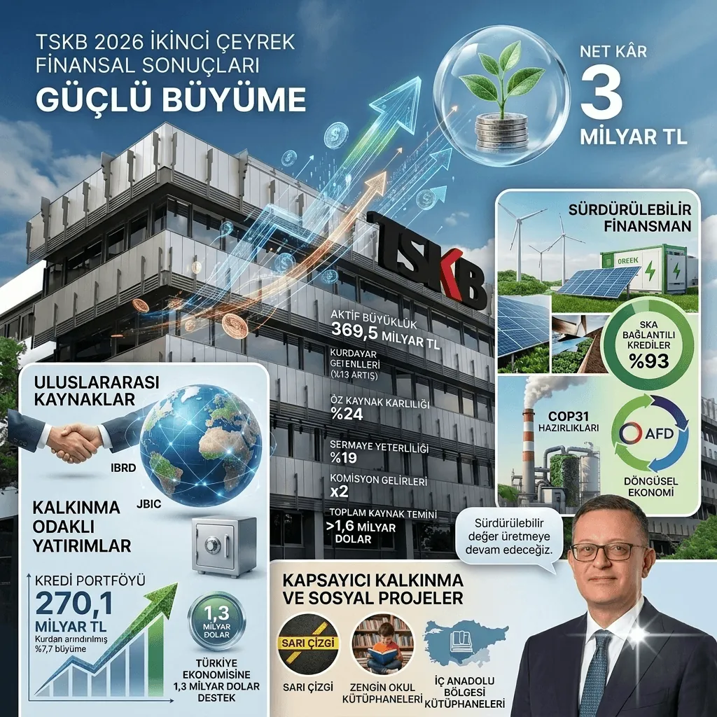 TSKB’den Güçlü Finansal Performans: 2026 İkinci Çeyreğinde 3 Milyar TL Net Kâr, Sürdürülebilir Finansmanda Büyüme Sürüyor