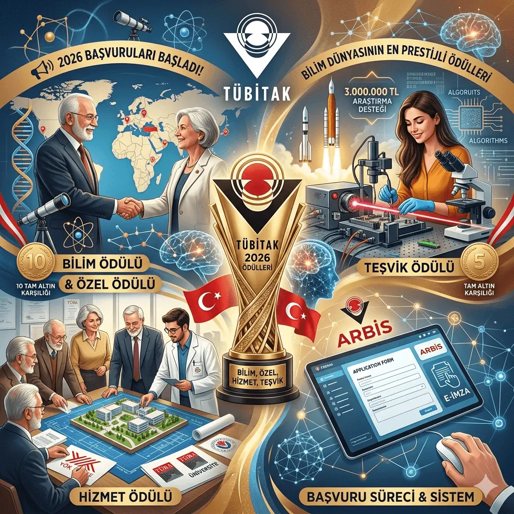 TÜBİTAK 2026 Ödül Başvuruları Başladı! Bilim, Teşvik ve Hizmet Ödülleri İçin Kritik Tarih Açıklandı