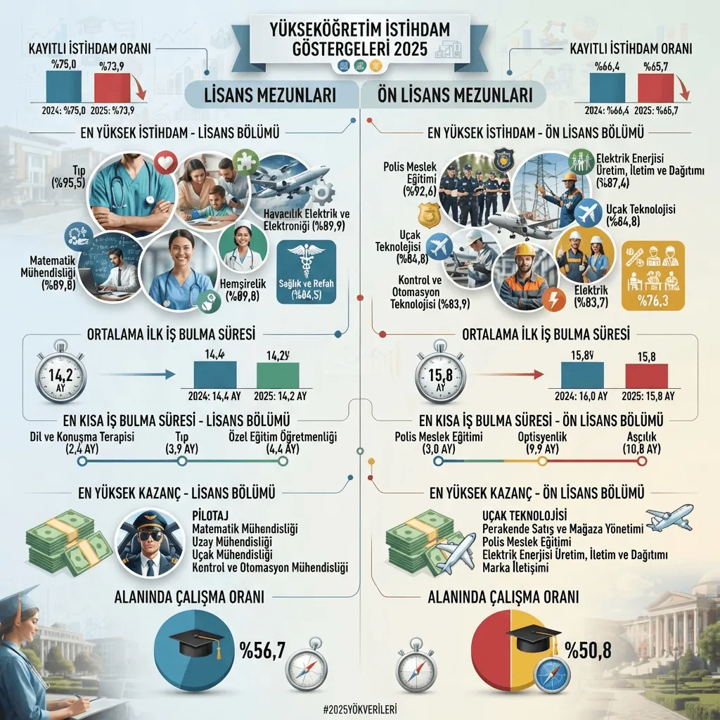 TÜİK Açıkladı: 2025'te En Kolay İş Bulan ve En Çok Kazandıran Üniversite Bölümleri Belli Oldu