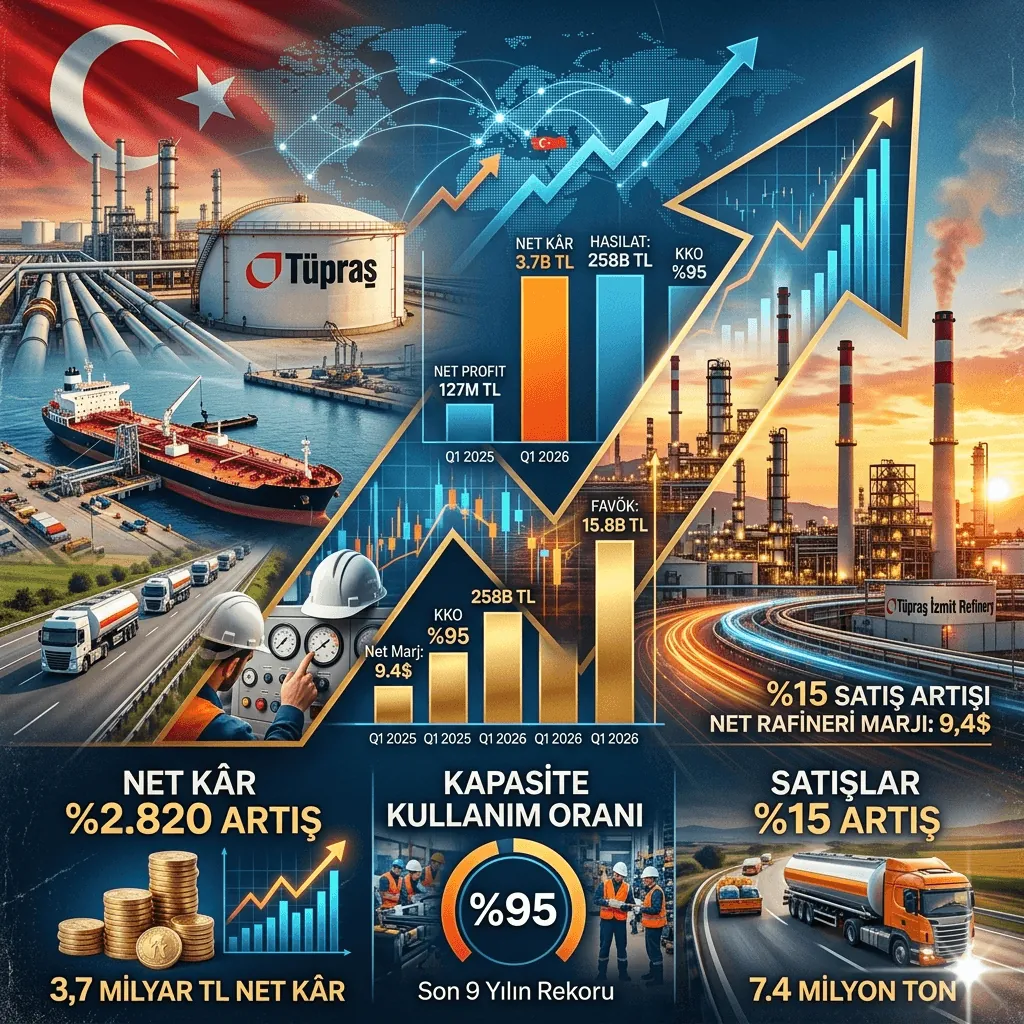 Tüpraş’tan 2026’ya Güçlü Başlangıç: Net Kâr Yüzde 2.820 Arttı, Rafineri Marjı Zirveye Çıktı
