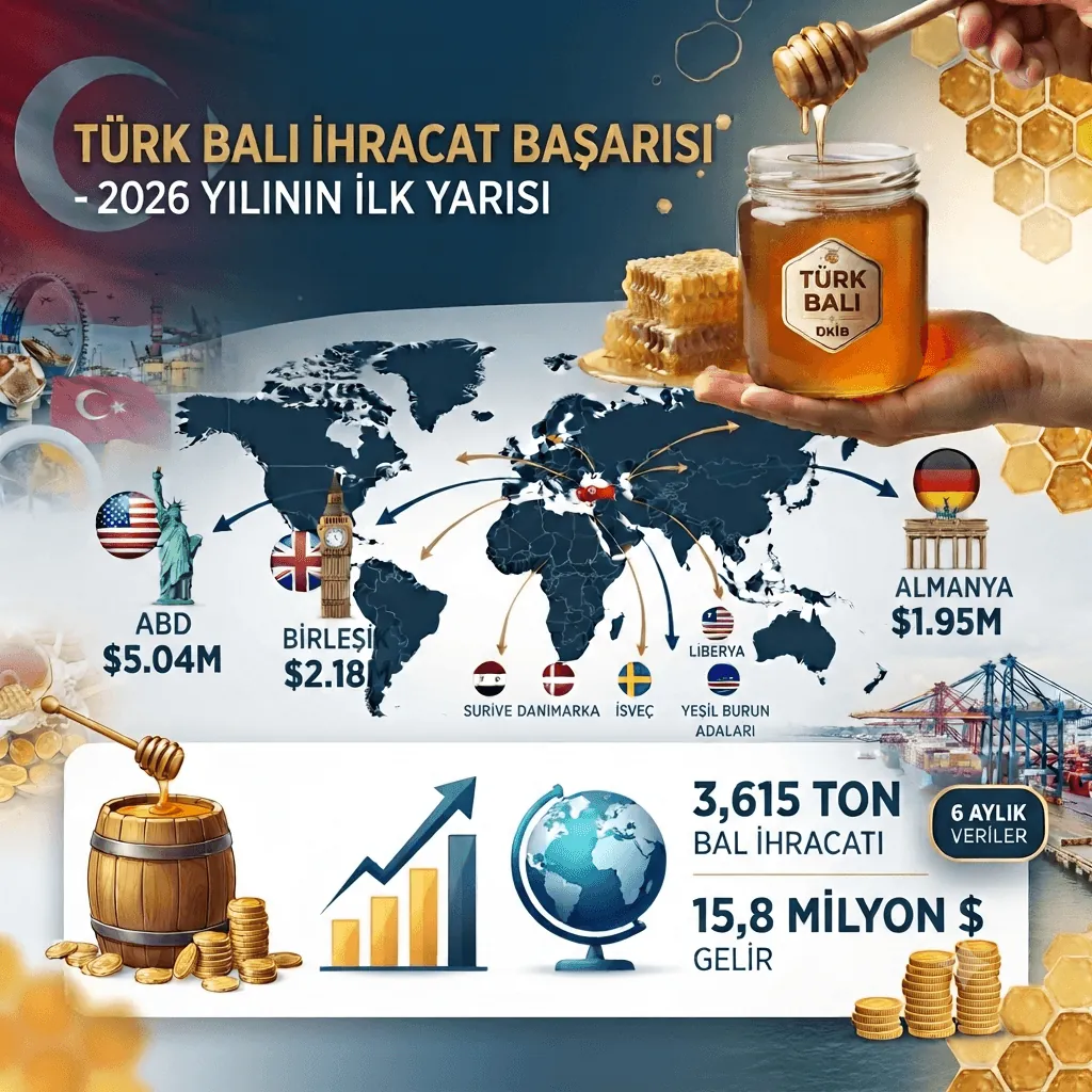 Türk Balı İhracatında Güçlü Yükseliş! İlk 6 Ayda 37 Ülkeye 15,8 Milyon Dolarlık Satış