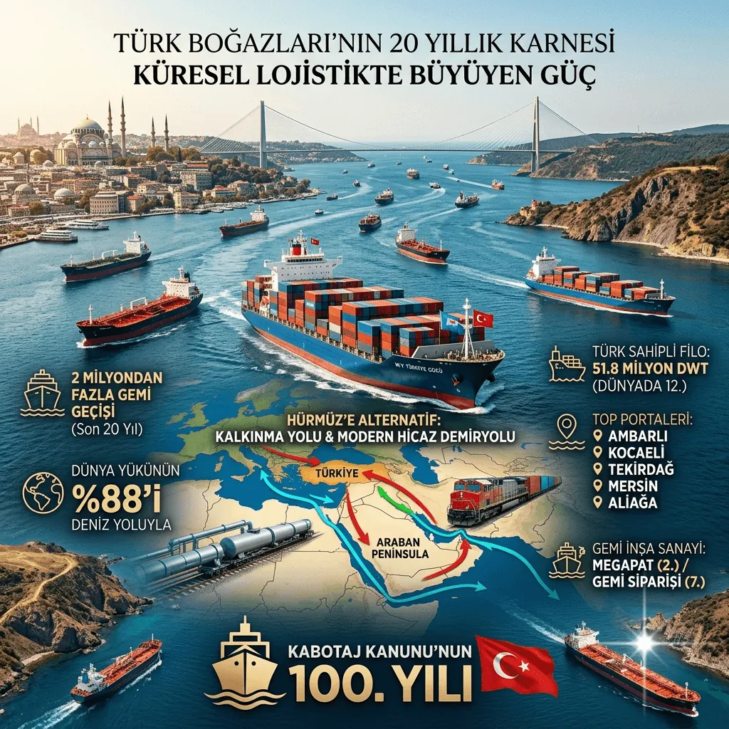 Türk Boğazlarında 20 Yılda 2 Milyon Gemi Geçti! Türkiye Küresel Lojistiğin Merkezinde