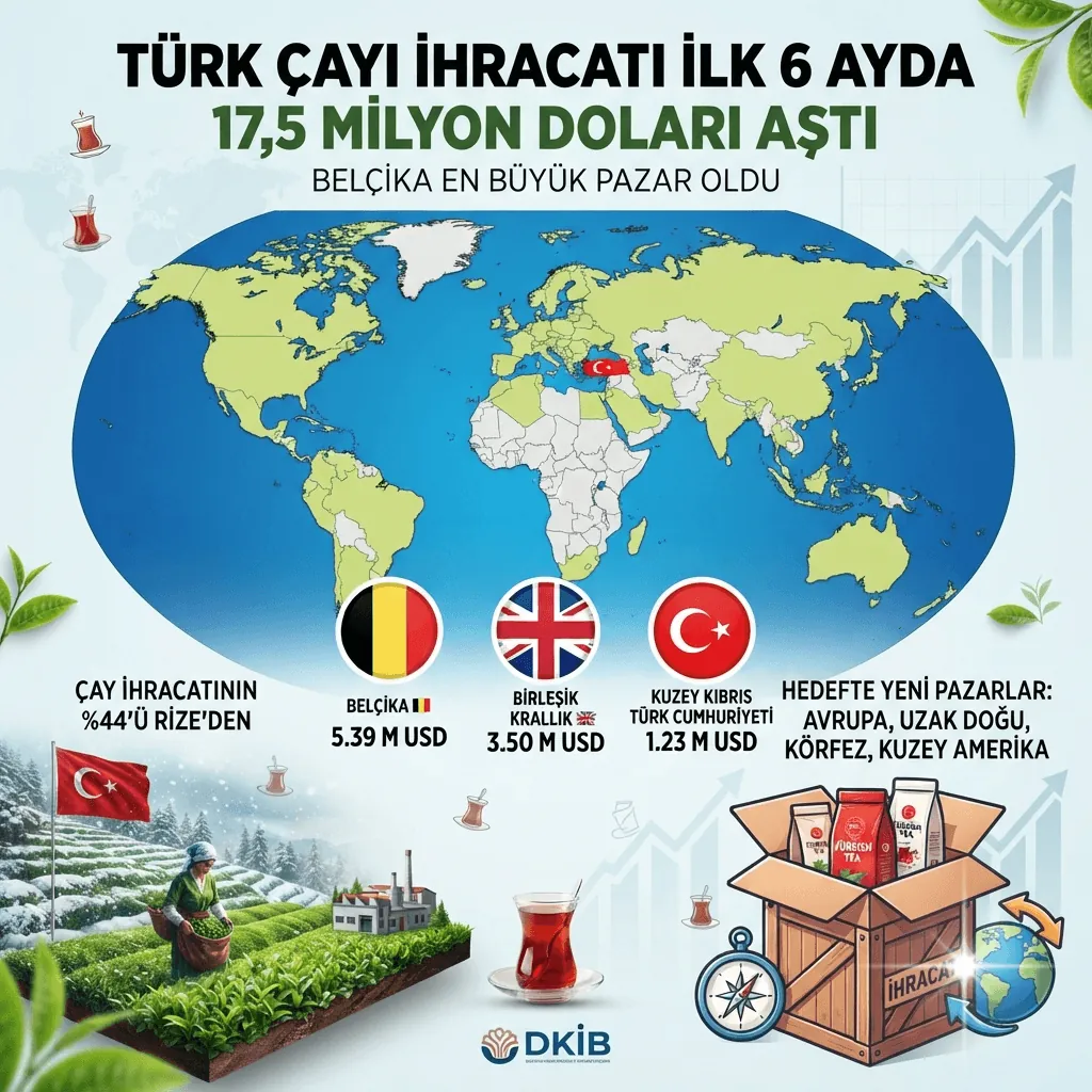Türk Çayı İhracatında Rekor İlgi: İlk 6 Ayda 17,5 Milyon Dolar Gelir Elde Edildi