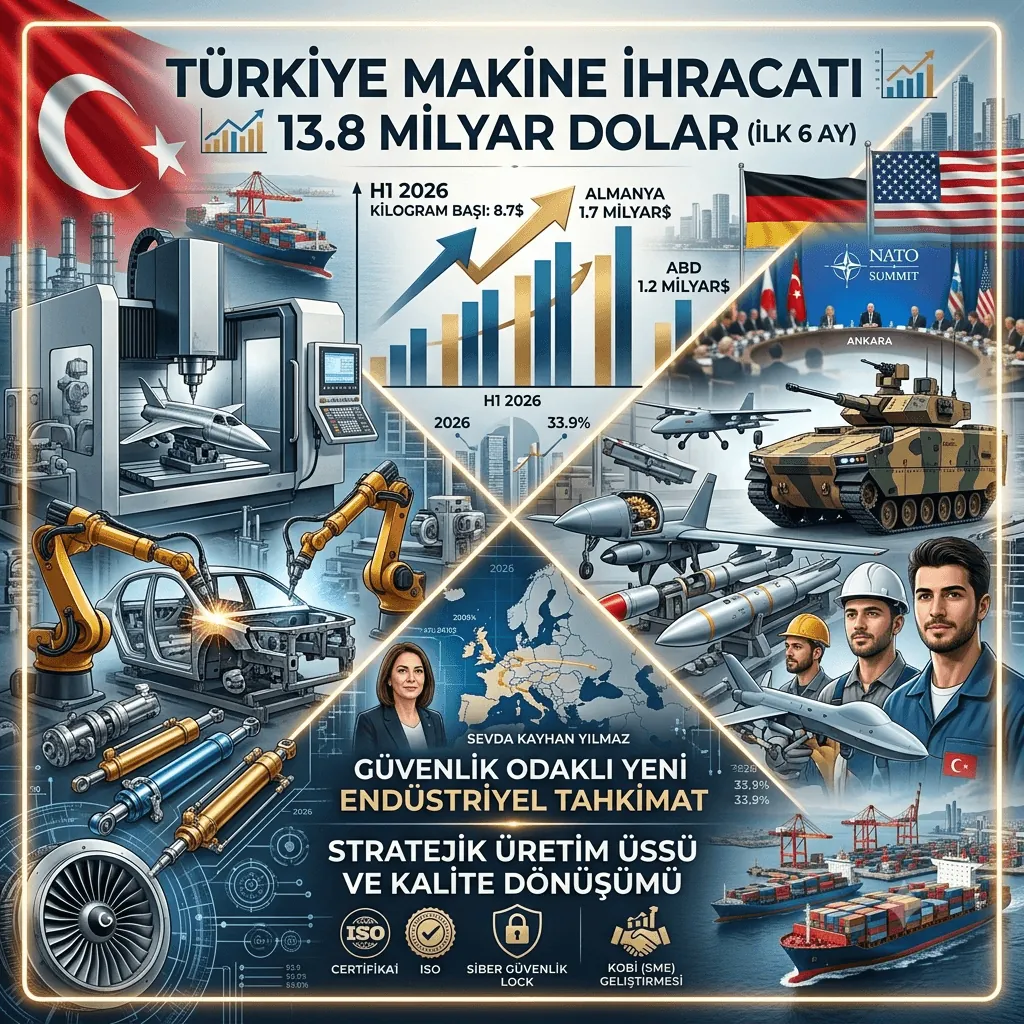 Türk Makine İhracatı 13,8 Milyar Doları Aştı! ABD ve Almanya Talebi Rekor Getirdi