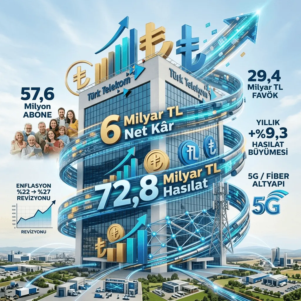 Türk Telekom'dan Beklentileri Aşan Bilanço: 2026 İkinci Çeyrekte 6 Milyar TL Net Kâr, Hasılat 72,8 Milyar TL'ye Ulaştı