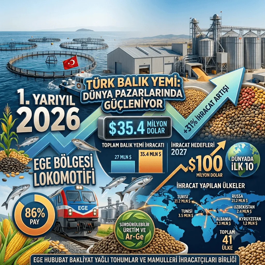 Türkiye Balık Yemi İhracatında Rekor Büyüme! 6 Ayda Yüzde 31 Arttı, 2027’de Hedef 100 Milyon Dolar