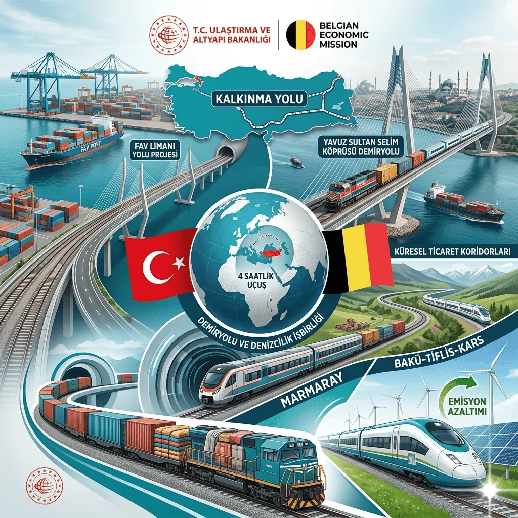 Türkiye-Belçika Ulaştırma Zirvesi: Orta Koridor, Kalkınma Yolu ve Demiryolu Yatırımları Masada