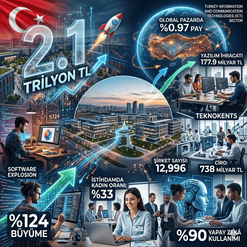 Türkiye BİT Sektörü 2,1 Trilyon TL’ye Ulaştı | TÜBİSAD 2025 Raporu: Yazılım, İhracat ve Yapay Zekâda Rekor Büyüme