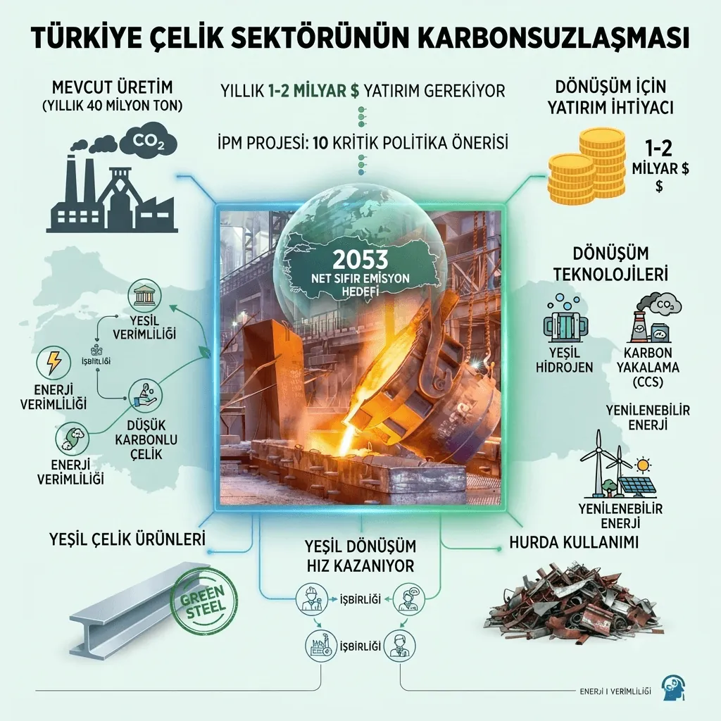 Türkiye Çelik Sektöründe Yeşil Dönüşüm Alarmı: Karbonsuzlaşma İçin Her Yıl 2 Milyar Dolarlık Yatırım Gerekiyor