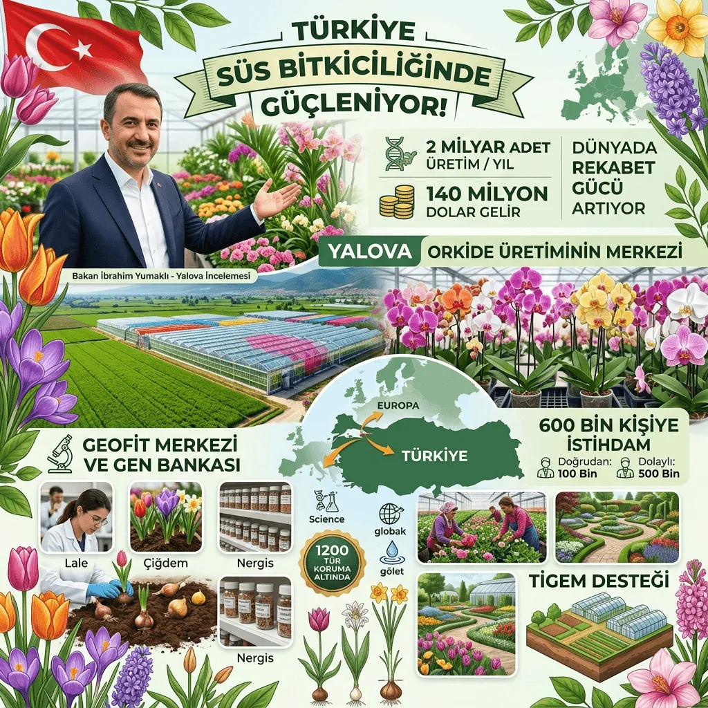 Türkiye Çiçekçilikte Gücünü Artırıyor: Yıllık 2 Milyar Süs Bitkisi Üretimiyle 140 Milyon Dolarlık Dev Gelir!
