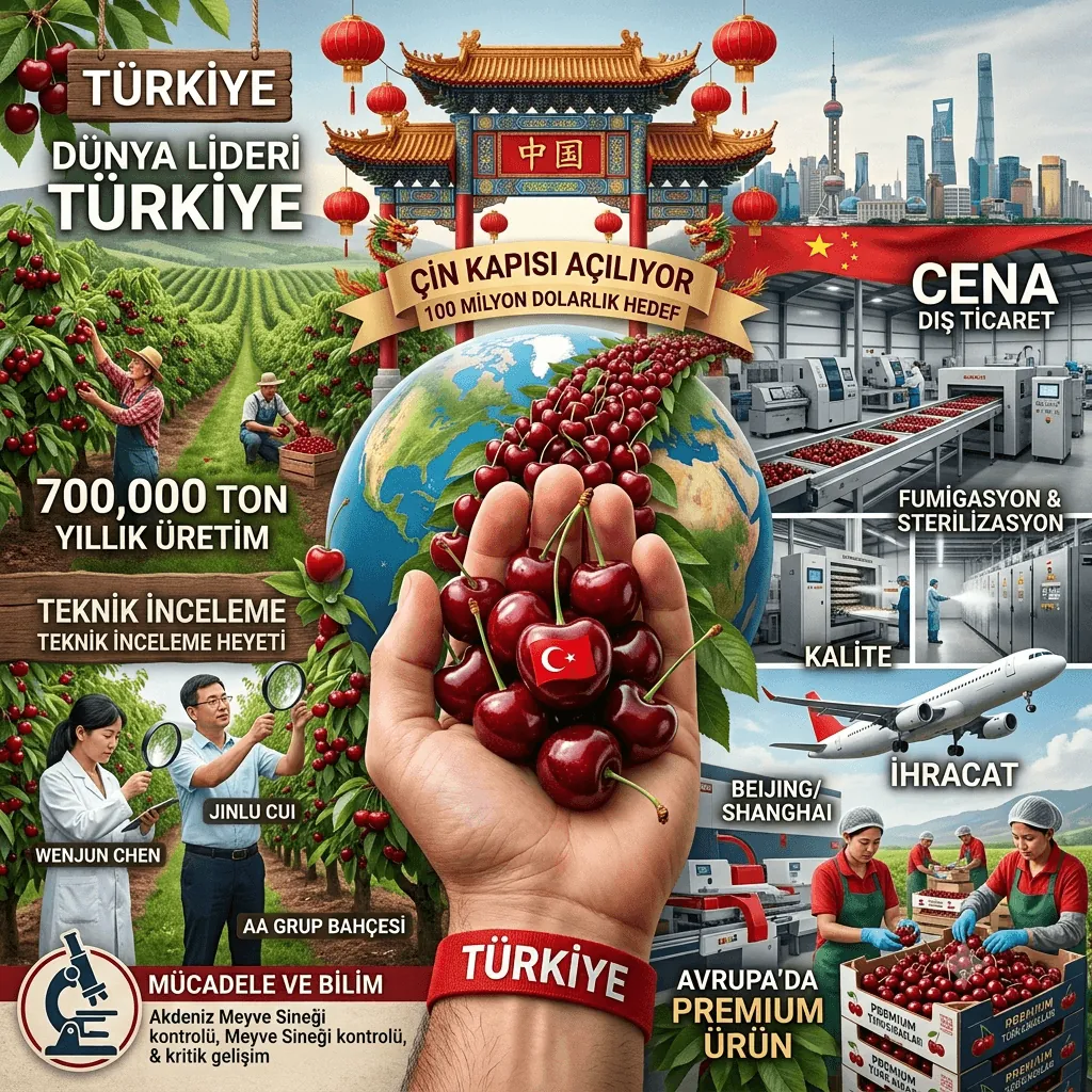 Türkiye Dünya Lideri Olduğu Kirazda Çin Pazarına Giriyor: Hedef 100 Milyon Dolarlık İhracat