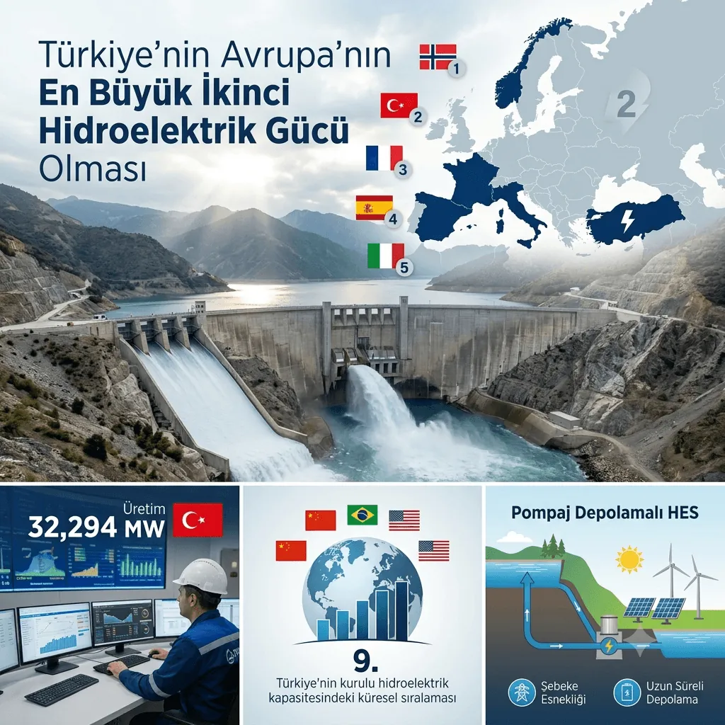 Türkiye Hidroelektrikte Avrupa İkincisi Oldu! 32 Bin MW’ı Aşan Dev Kurulu Güçle Küresel Zirveye Yükseldi
