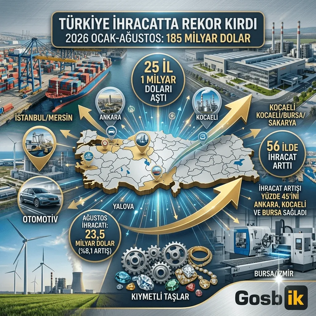 Türkiye İhracatında Rekor Tablo! 25 İl 1 Milyar Doları Aştı, 56 İlde İhracat Arttı