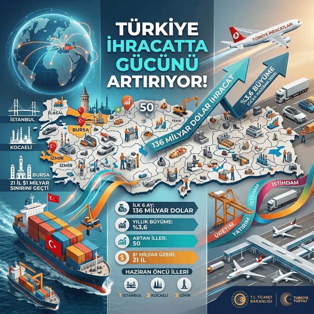 Türkiye İhracatta Gücünü Korudu! İlk 6 Ayda 136 Milyar Doları Aştı, 50 İlde Rekor Artış Yaşandı