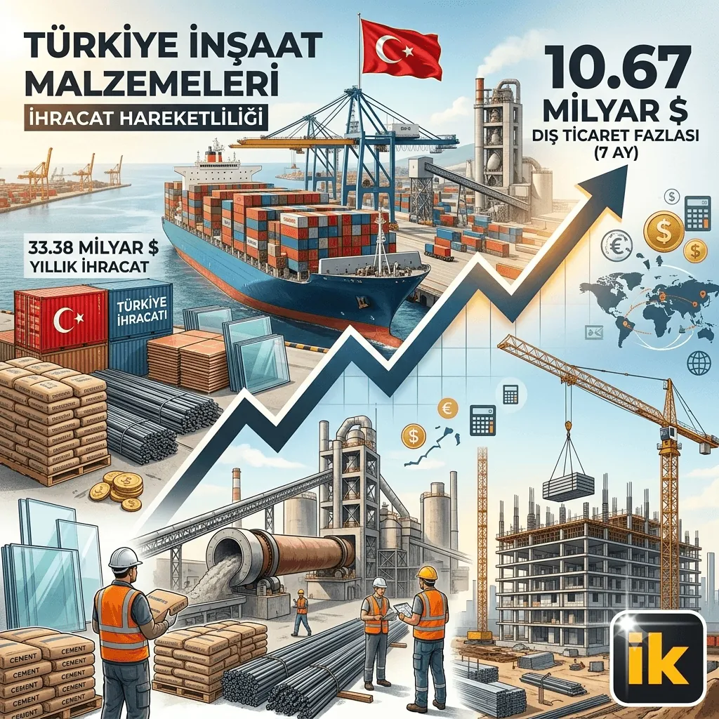 Türkiye İnşaat Malzemesi İhracatında Rekor! 12 Aylık İhracat 33,38 Milyar Dolara Ulaştı