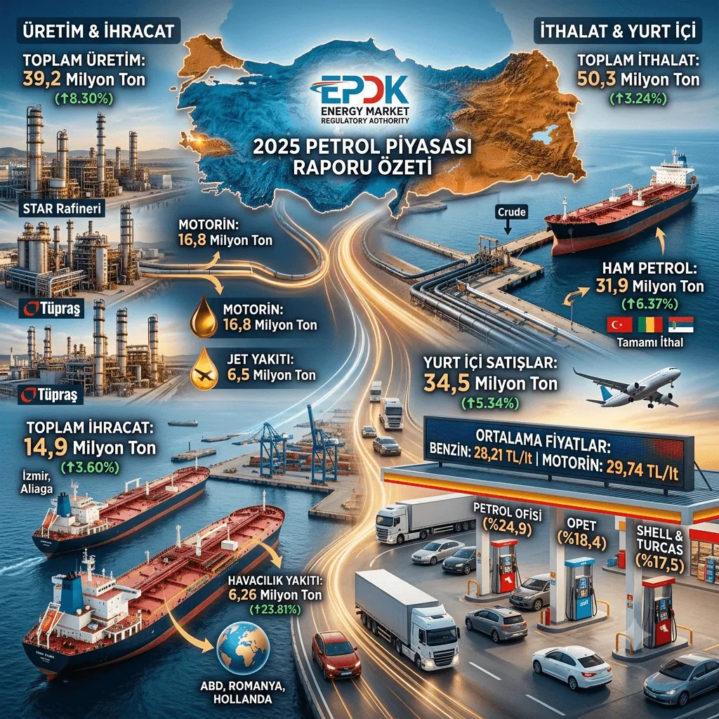 Türkiye Petrolde Güçlü Yükseliş: 2025’te Hem Üretim Hem İhracatta Rekor Seviyeye Ulaştı