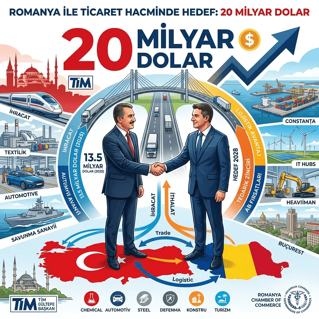 Türkiye-Romanya Ticaretinde Yeni Hedef: 20 Milyar Dolar İçin Stratejik İş Birliği Güçleniyor