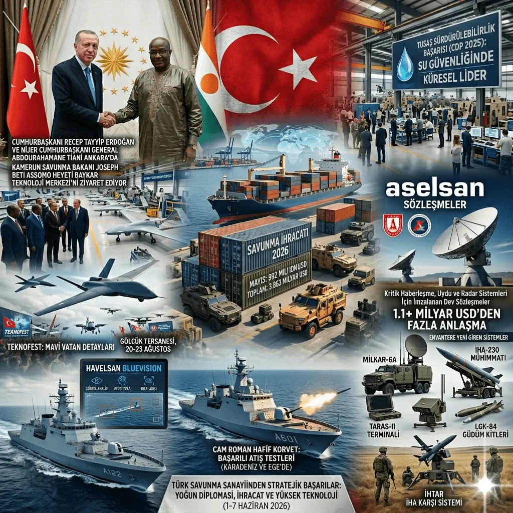 Türkiye Savunma Sanayiinde Rekor Hafta: 1–7 Haziran 2026 Arasında İhracat, Dev Sözleşmeler ve Stratejik Ziyaretler