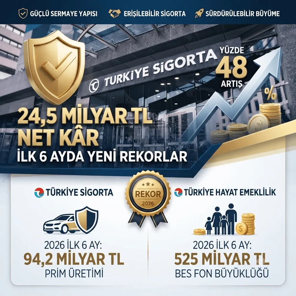 Türkiye Sigorta ve Türkiye Hayat Emeklilik'ten Tarihi Rekor! İlk 6 Ayda 24,5 Milyar TL Net Kâr