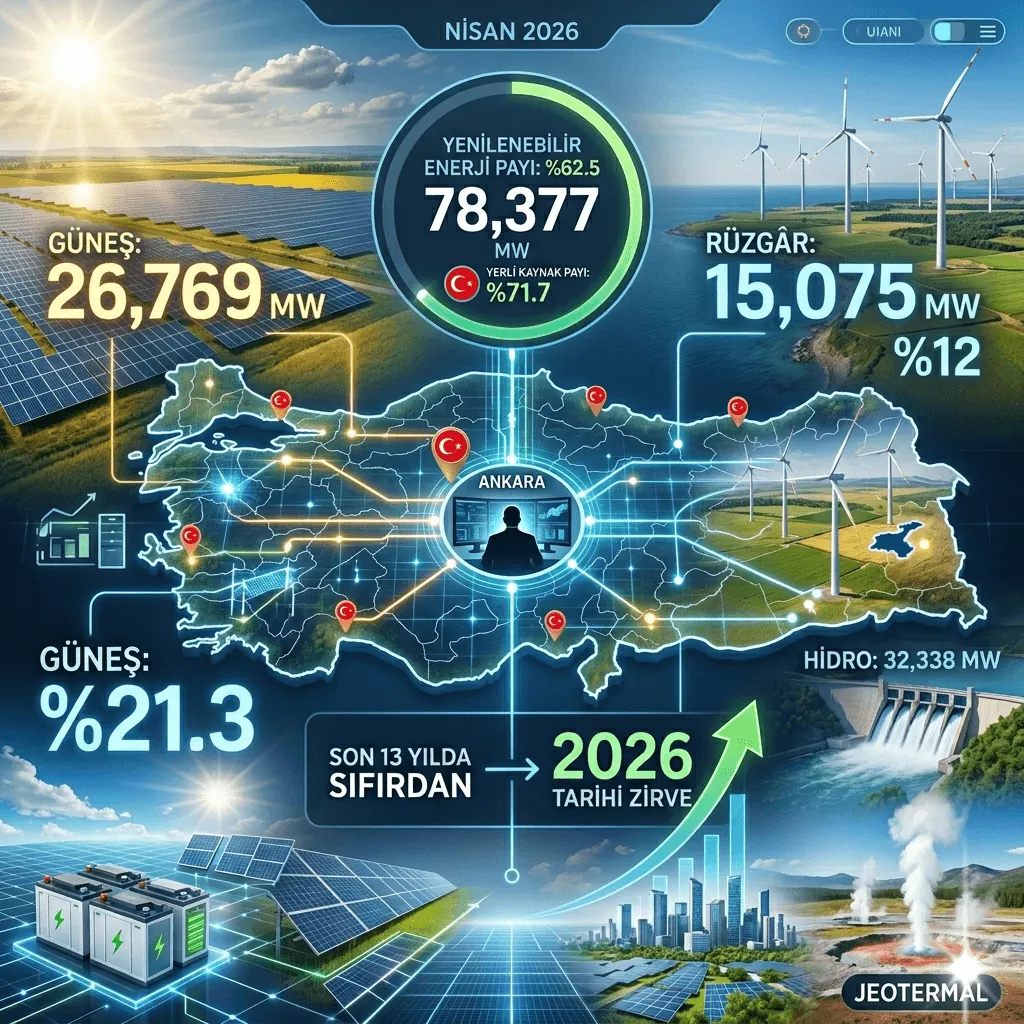 Türkiye’de Enerji Dengesi Değişiyor: Güneş Enerjisi Tarihte İlk Kez Zirveye Yürüyor