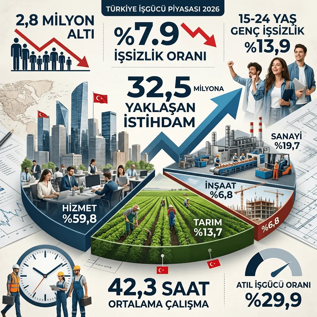 Türkiye’de İşsizlik %7,9’a Geriledi: İşsiz Sayısı 2 Milyon 799 Bine Düştü