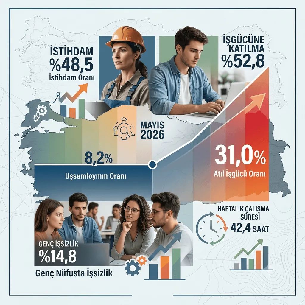 Türkiye’de İşsizlik %8,2’de Sabit Kaldı: Atıl İşgücü %31’e Yükseldi | Mayıs 2026