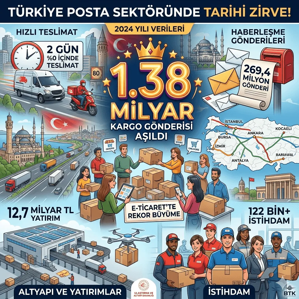 Türkiye’de Kargo Rekoru Kırıldı: 1,38 Milyar Gönderiyle Tarihin En Yüksek Seviyesi