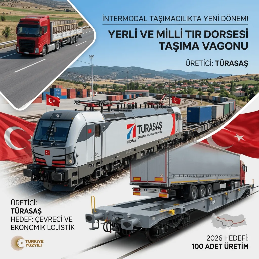 Türkiye’de Lojistikte Yeni Dönem! Yerli Tır Dorsesi Taşıma Vagonu Teste Çıktı, Hedef 100 Vagon