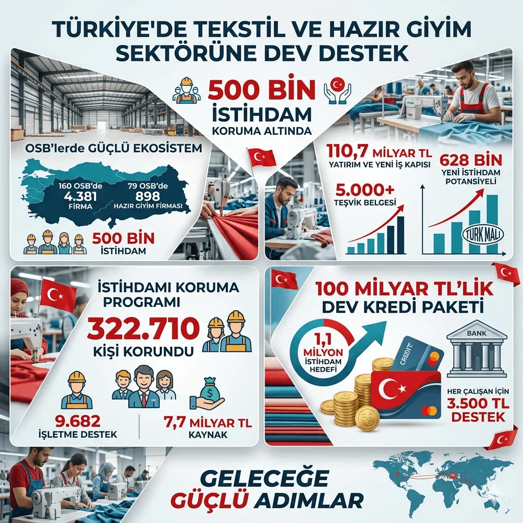 Türkiye’de Tekstil ve Hazır Giyim Sektörüne Dev Destek: 100 Milyar TL Kredi ve 500 Bin İstihdam Güvence Altında