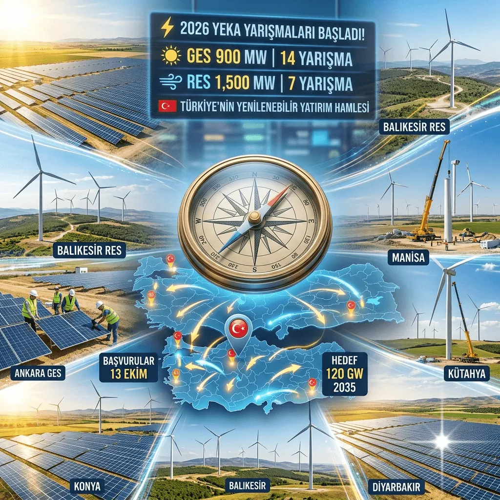 Türkiye'de Yenilenebilir Enerjide Dev Hamle! 2.400 MW'lık YEKA Yarışmaları Başladı, Güneş ve Rüzgârda Yeni Yatırım Dönemi