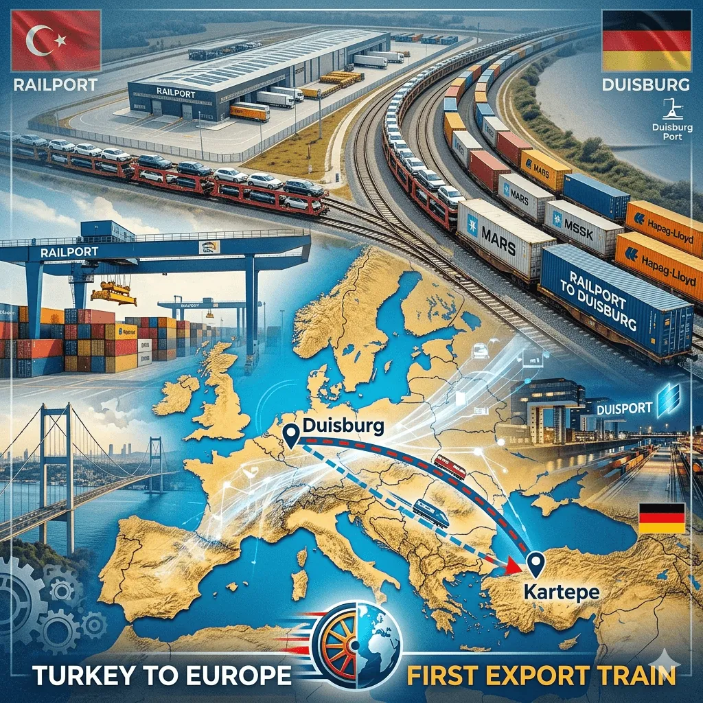 Türkiye’den Avrupa’ya Lojistik Atılım! Railport’tan Duisburg’a İlk İhracat Treni Yola Çıktı