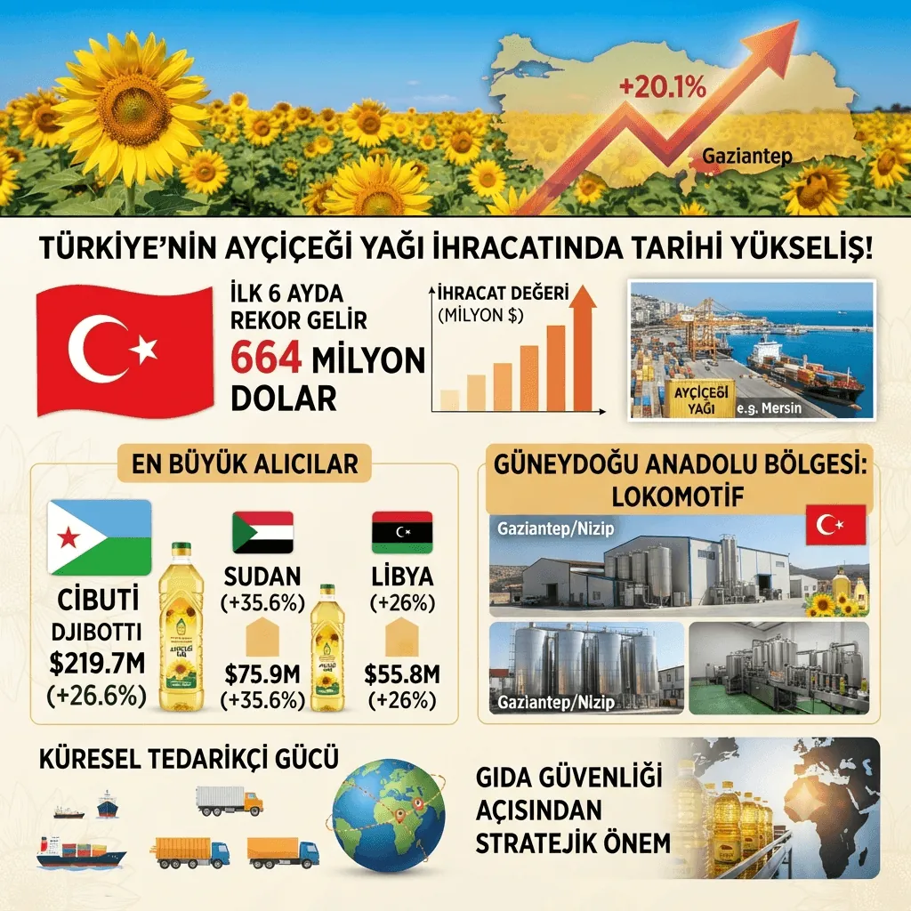 Türkiye'den Ayçiçeği Yağı İhracatında Rekor Yükseliş! İlk 6 Ayda 664 Milyon Doları Aştı