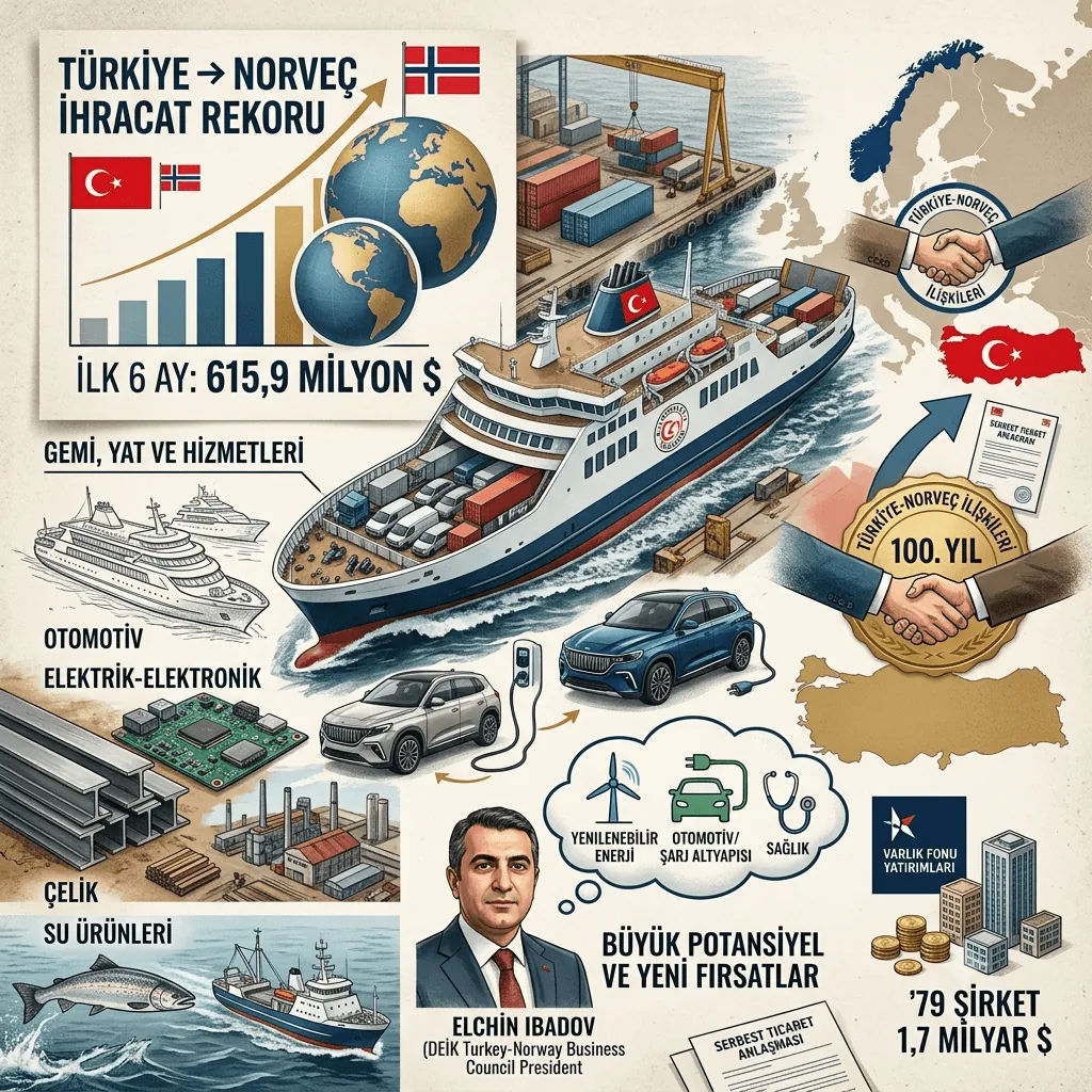 Türkiye’den Norveç’e Tarihi İhracat Rekoru! İlk 6 Ayda 615,9 Milyon Dolarla Tüm Zamanların Zirvesi