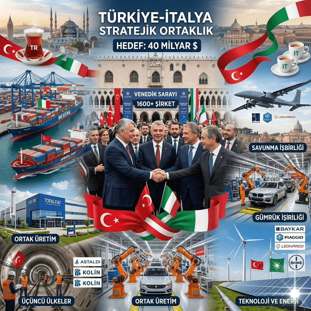 Türkiye–İtalya Ticaret Hacminde 40 Milyar Dolar Hedefi: Stratejik Ortaklık Yeni Döneme Giriyor