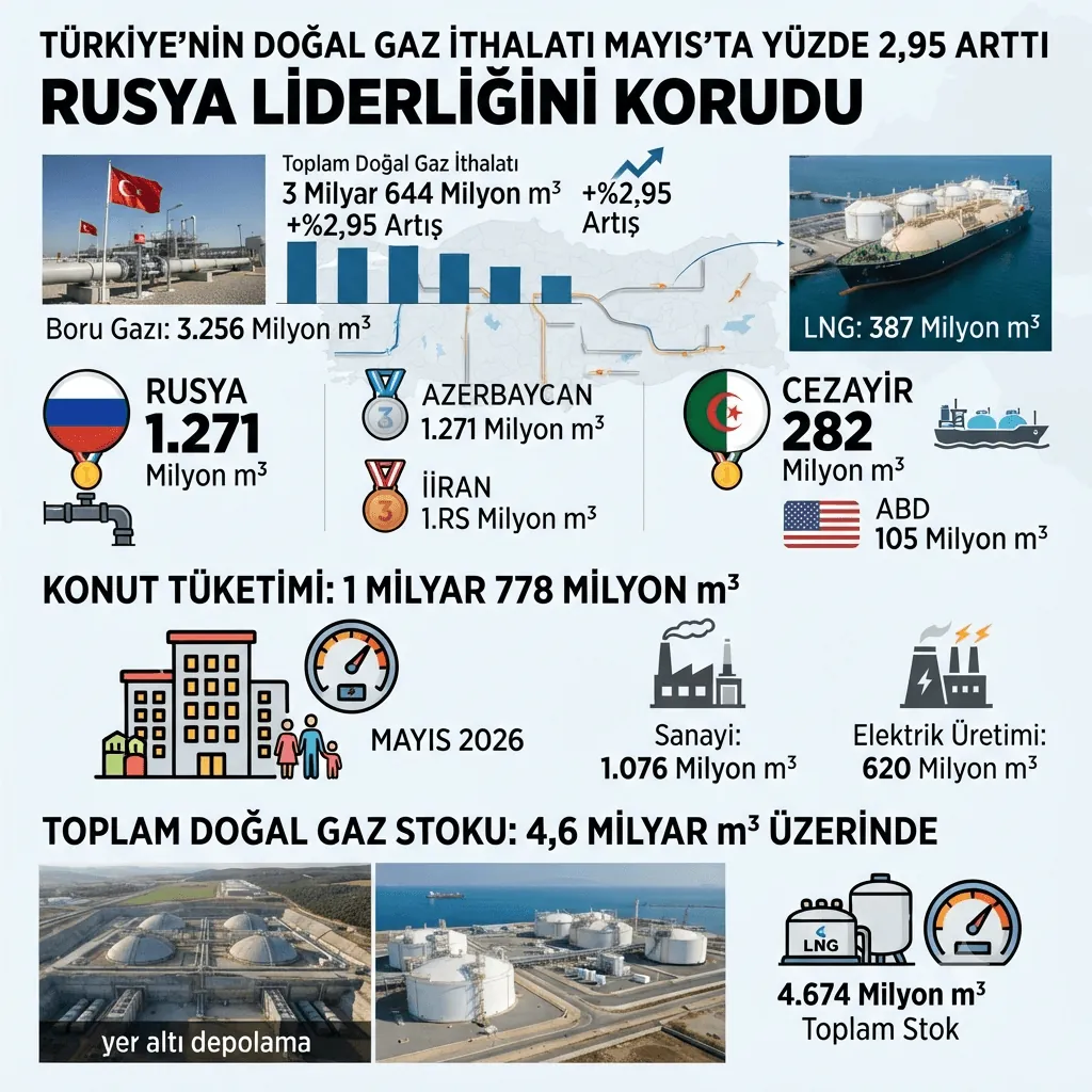 Türkiye'nin Doğal Gaz İthalatı Arttı, Rusya ve Cezayir İlk Sırada Yer Aldı