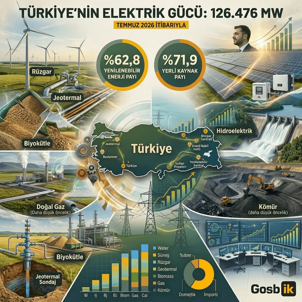 Türkiye’nin Enerji Gücü Rekor Seviyede: Elektrik Kurulu Gücü 126 Bin 476 Megavata Ulaştı
