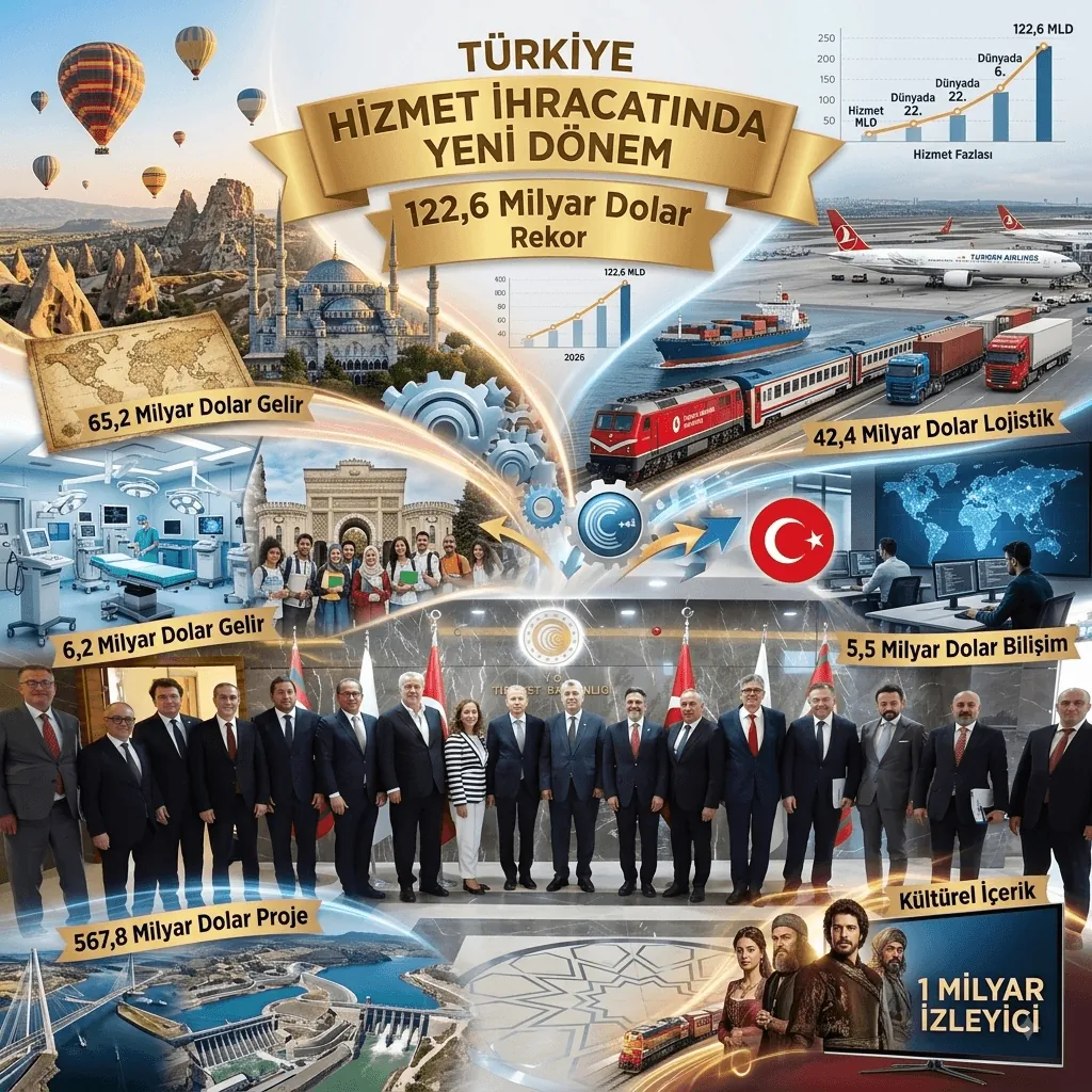 Türkiye’nin Hizmet İhracatı 122,6 Milyar Dolara Ulaştı: Küresel Sıralamada 22’nci Sıraya Yükseldi