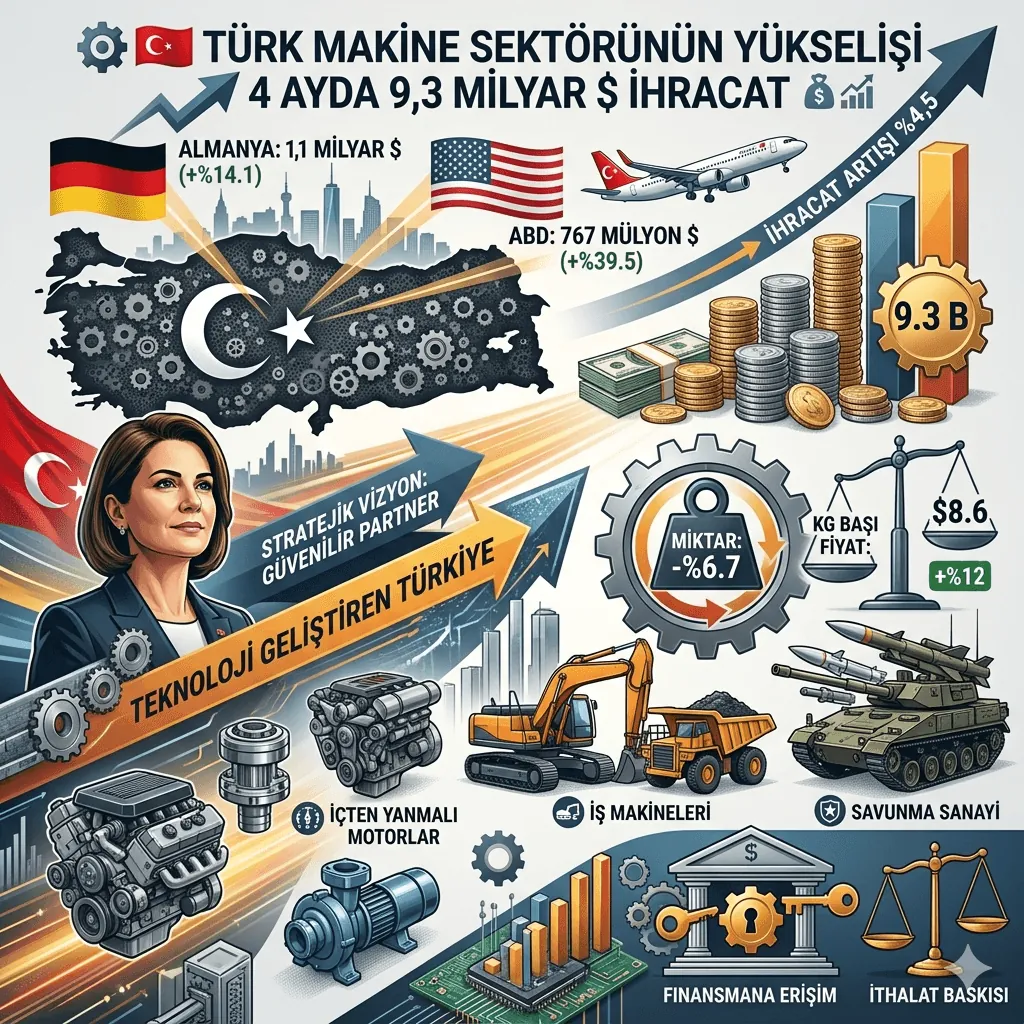 Türkiye’nin Makine İhracatı 9,3 Milyar Dolara Ulaştı! Almanya ve ABD’ye Satışta Büyük Sıçrama
