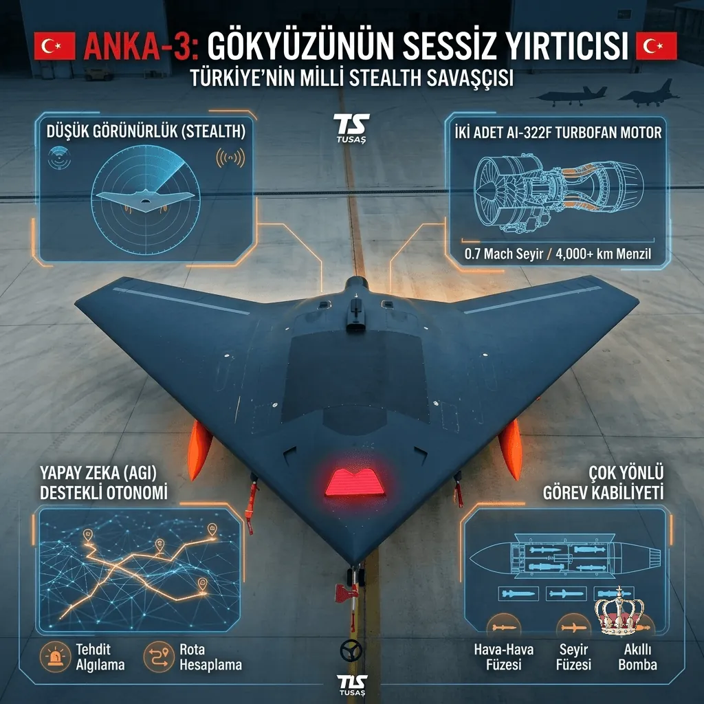 TUSAŞ’ın Gizli Gücü ANKA 3: Türkiye’nin Stealth İnsansız Savaş Uçağı Göreve Hazırlanıyor