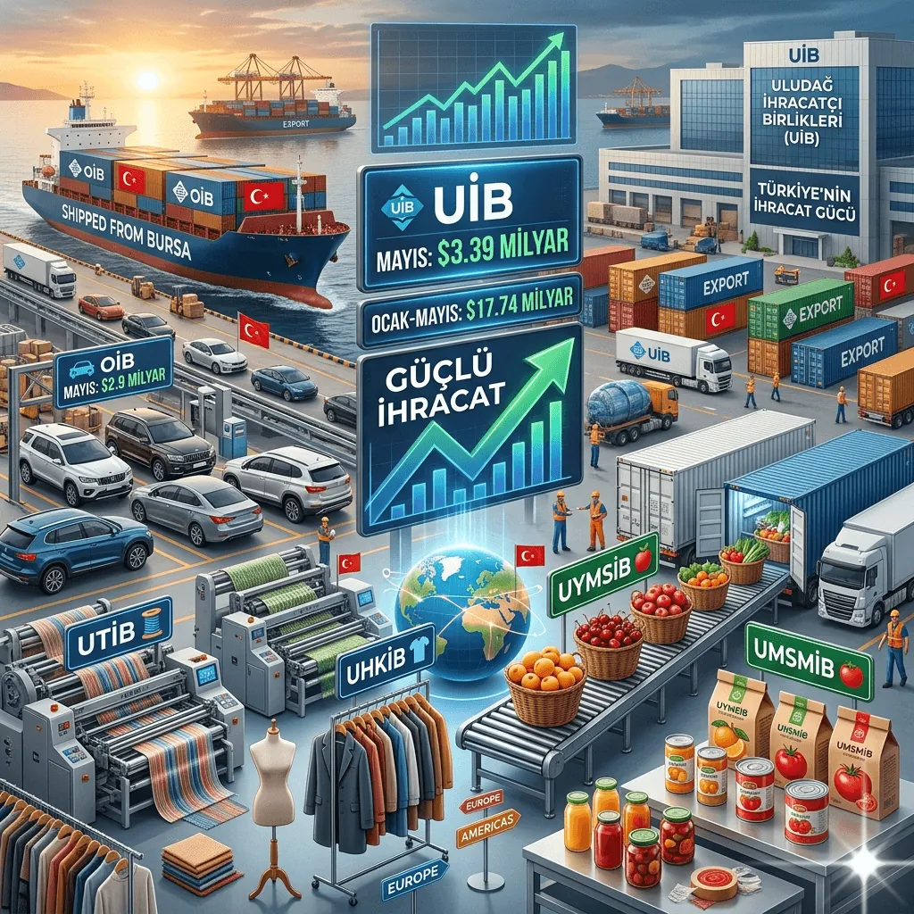 UİB Mayıs 2026 İhracat Verileri Açıklandı: 3,4 Milyar Doları Aştı, İlk 5 Ayda 17,7 Milyar Dolar İhracat Gerçekleşti
