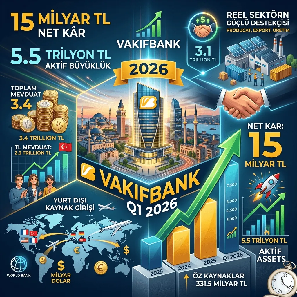 VakıfBank’tan İlk Çeyrekte 15 Milyar TL Net Kâr! Krediler ve Aktif Büyüklükte Güçlü Artış