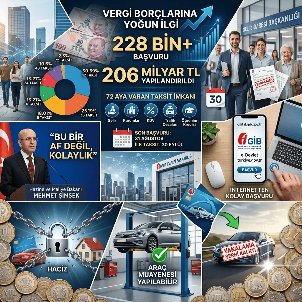 Vergi Borçlarında 72 Ay Taksit Fırsatına Rekor İlgi! 228 Bin Başvuru, 206 Milyar TL Yapılandırıldı